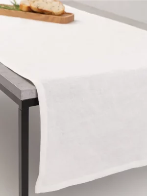 Tischläufer aus Hanf cremeweiß