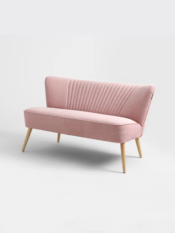 Retro 2-Sitzer Sofa Harry | Rosé Meringue