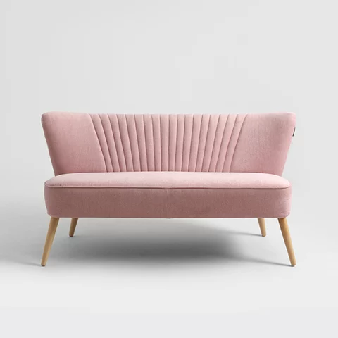 Retro 2-Sitzer Sofa Harry pink meringue OL08 Front